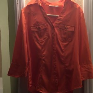 Nice orange button up shirt😆